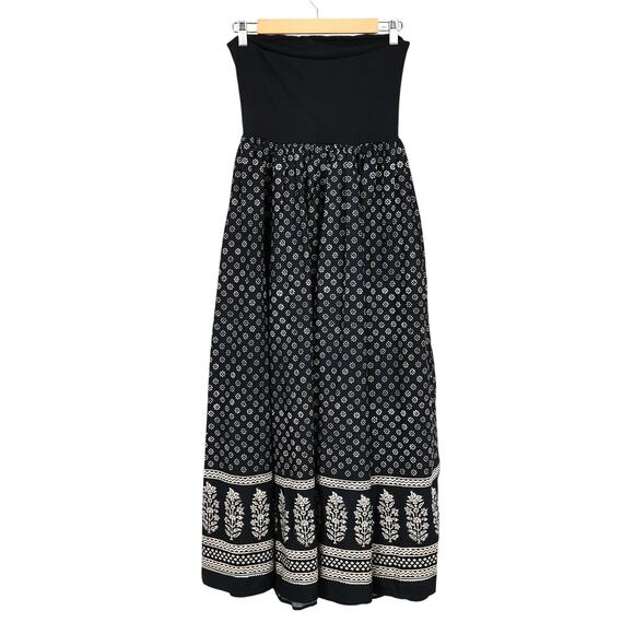 NWT J.Crew Strapless Stretch A-Line Mixy Midi Dress Block Print Black Size Small - Picture 5 of 11